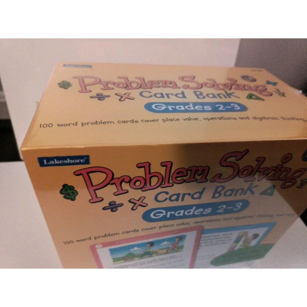 Problem Solving Card Bank by Lakeshore Grade 2-3, 5 Math Domains New sealed